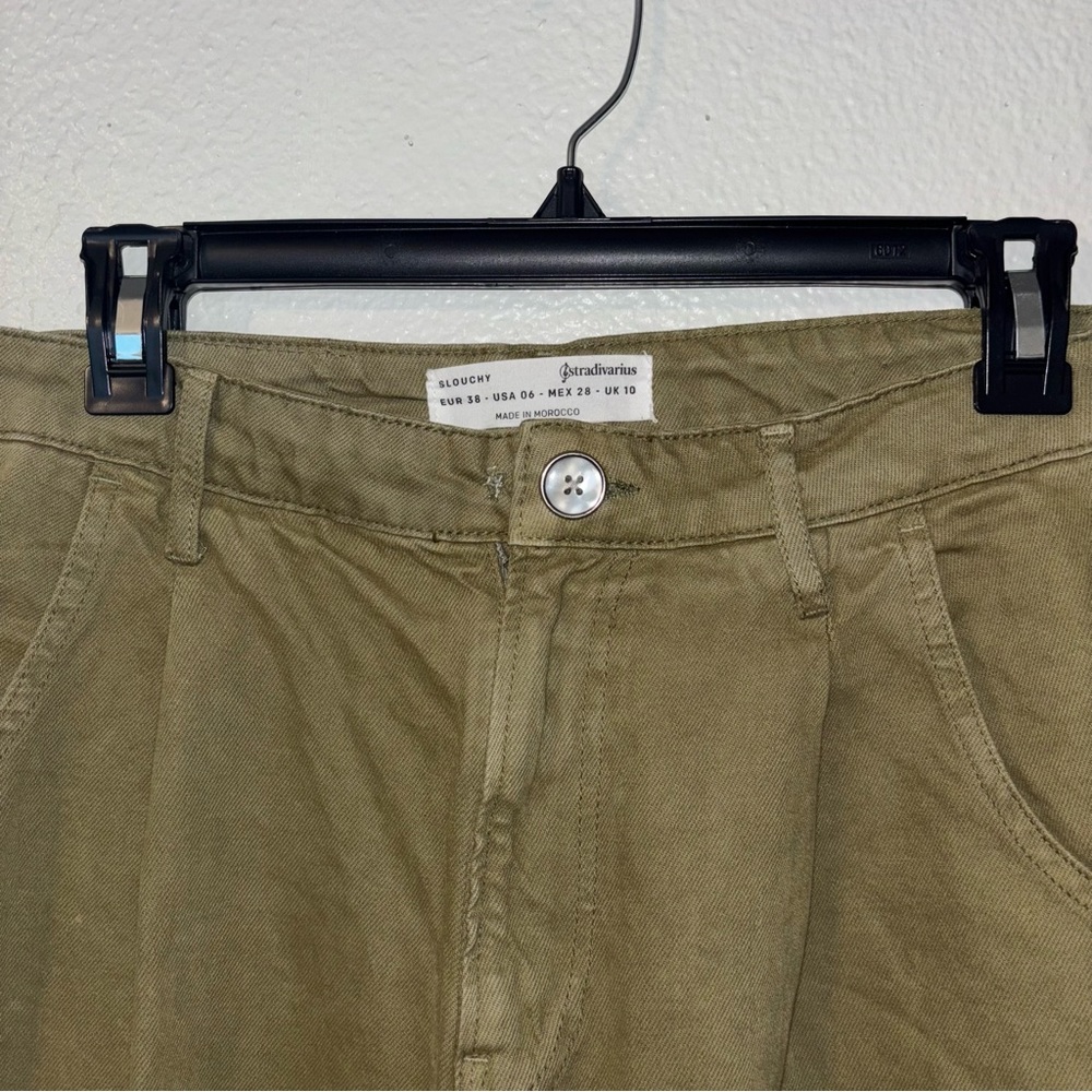 Stradivarius Slouchy Olive Pants